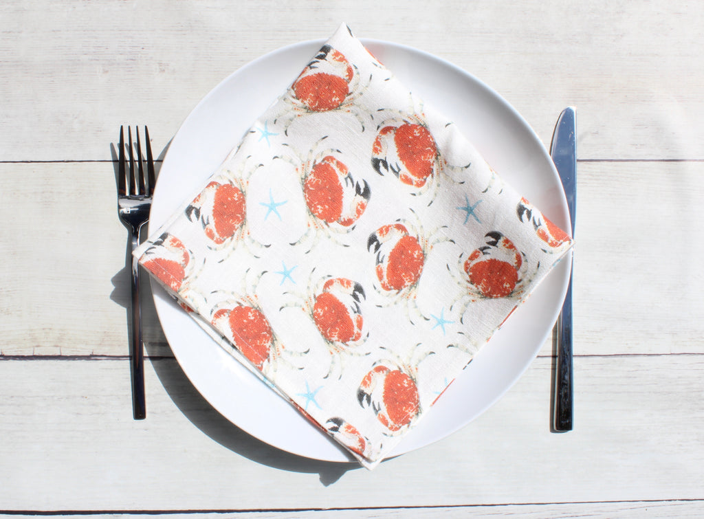 Linen napkin Red Crab