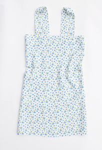 Linen cross back apron Watercolor Blueberies