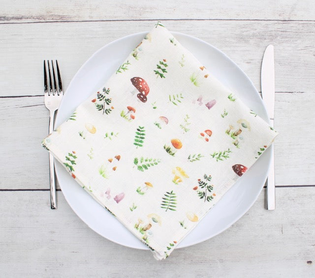 Linen napkin Mushrooms & Ferns Sale