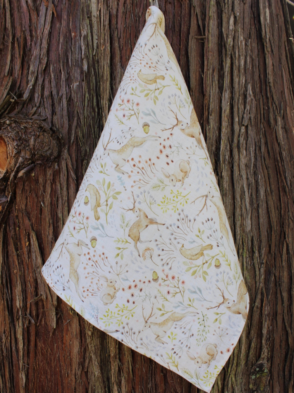 Linen Tea Towel Woodland Fairytale sale