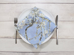 Linen napkin Set of two Van Gogh Almond Blossom Blue sale